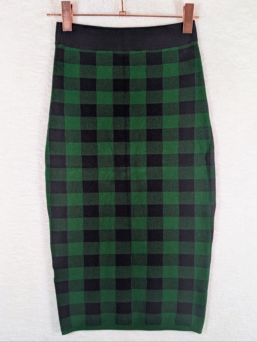 Tenax-Green and Black Check Pencil‎ Skirt - Women's